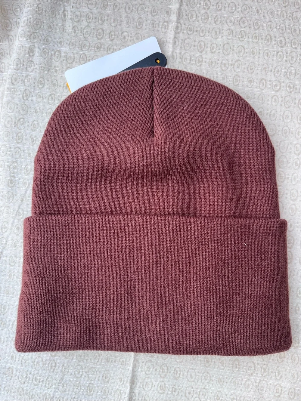 Carhartt Light Brown Cuffed Beanie with Logo Patch